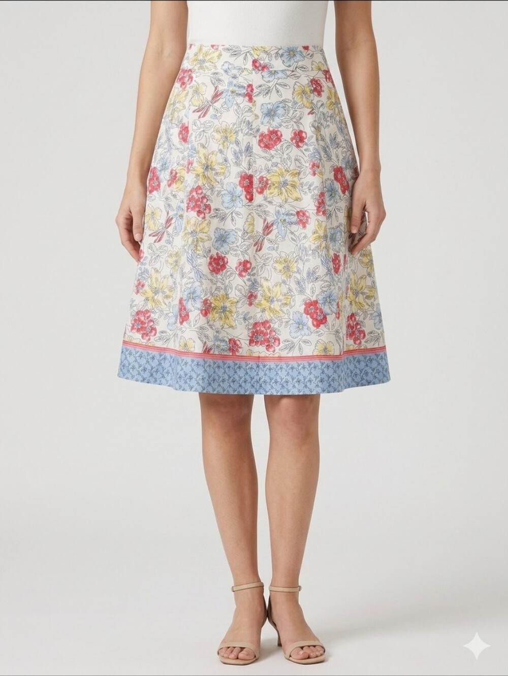 Talbots Fit And Flare Floral Skirt Size 8 NWOT